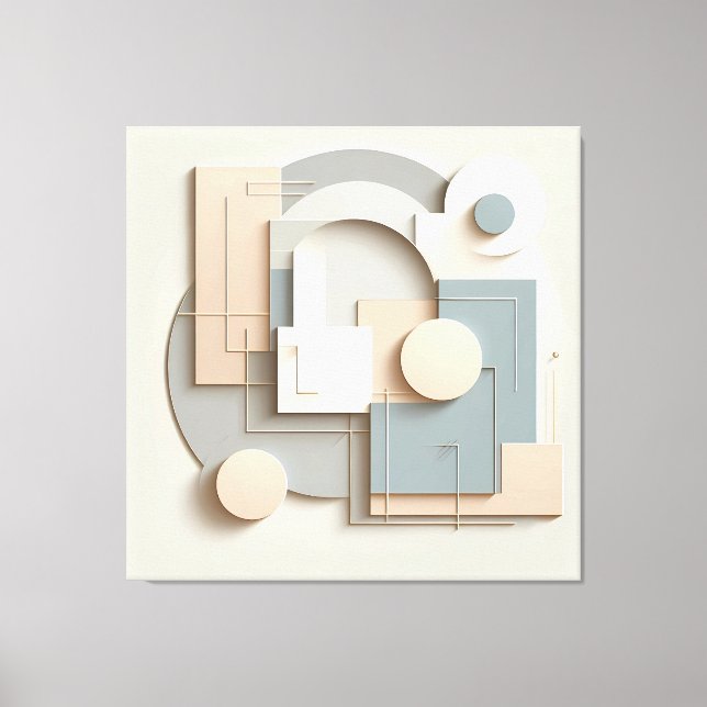 Soft Dimensional Arcs Canvas Print (Front)