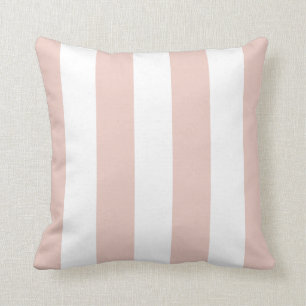 Soft Dogwood and White Striped Throw Pillow