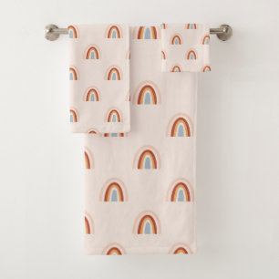 Soft Doodle Rainbow Pattern Bath Towel Set