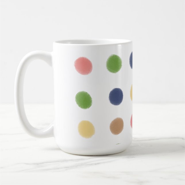 Soft Dots  Original Contemporary Colour Pattern Coffee Mug (Left)