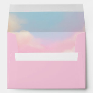 Soft Dreamy Blush Pink And Sky Pastel Clouds Envelope