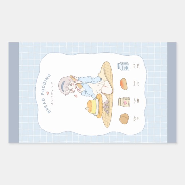 ✩°｡⋆⸜ 🌸 Soft Dreamy Pudding 🌸 ⸝⋆｡°✩  Rectangular Sticker (Front)