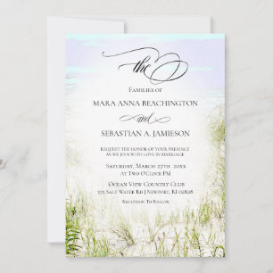 *~* Soft Dune Beach Grass Photo   Wedding Invitation