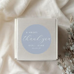Soft Dusty Blue A Sweet Thank You Wedding Favor Classic Round Sticker<br><div class="desc">A sweet thank you wedding favor stickers and labels featuring soft dusty blue color with delicate calligraphy. A part of the "Delicate blue floral wedding collection".</div>