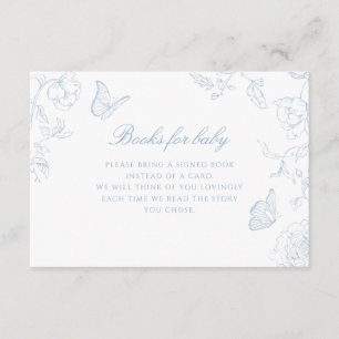 Soft Dusty Blue Chinoiserie Books for Baby Enclosure Card