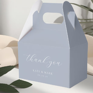 Soft Dusty Blue Wedding Favour Box