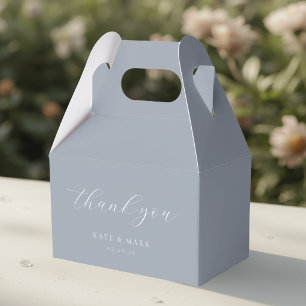 Soft Dusty Blue Wedding Favour Box