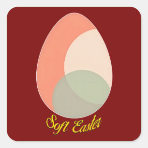 Soft Easter – Pastel Egg Illustration -Sticker Square Sticker