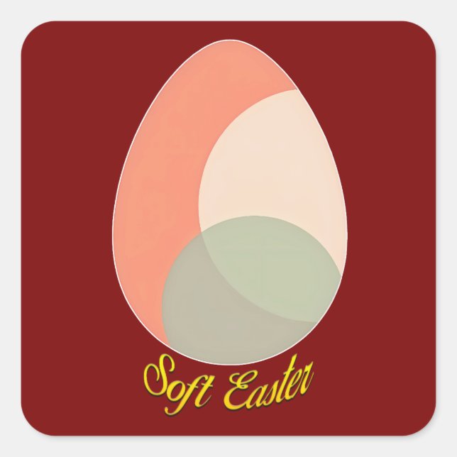Soft Easter – Pastel Egg Illustration -Sticker Square Sticker (Front)