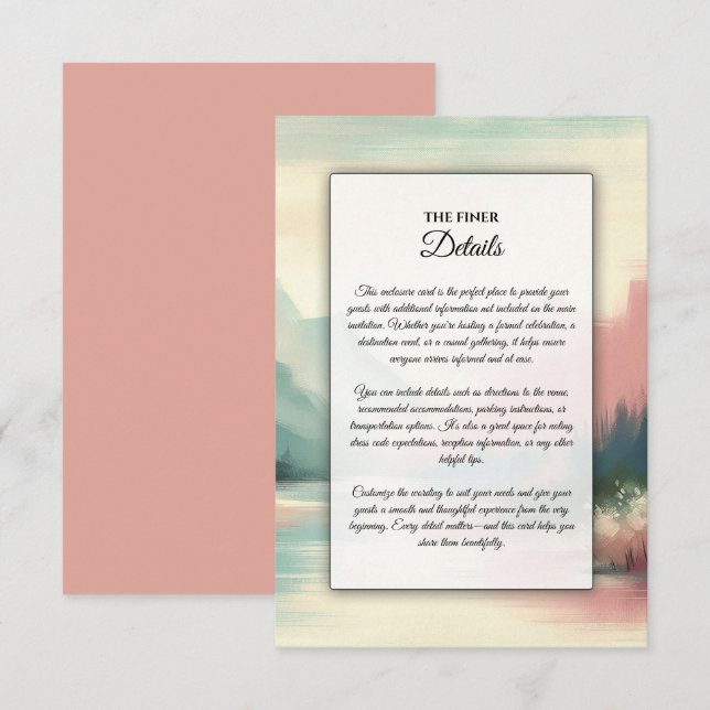 Soft Echoes of the Mountains Enclosure Card (Front/Back)