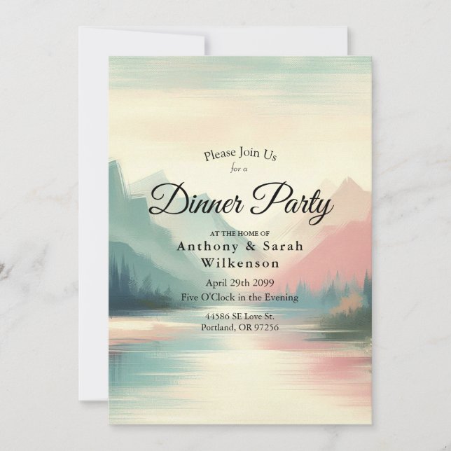 Soft Echoes of the Mountains Invitation (Front)