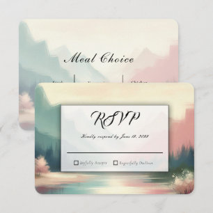 Soft Echoes of the Mountains Wedding RSVP Card