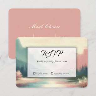 Soft Echoes of the Mountains Wedding RSVP Card