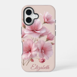 Soft Elegant Feminine Botanical Bloom Personalized iPhone 16 Case