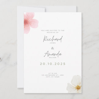 Soft Elegant Floral Wedding Invitation