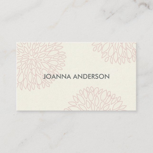 SOFT ELEGANT MINIMAL PINK FLORAL PERSONALIZED BUSINESS CARD (Front)
