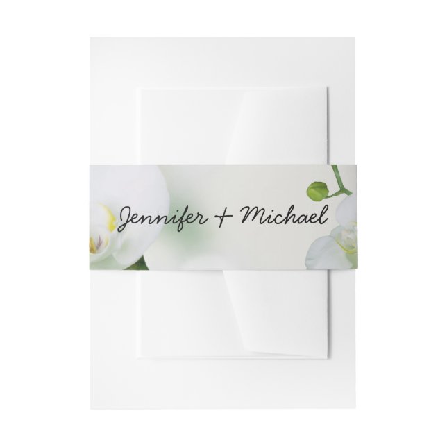 Soft Elegant Orchid Invitation Belly Band (Front Example)