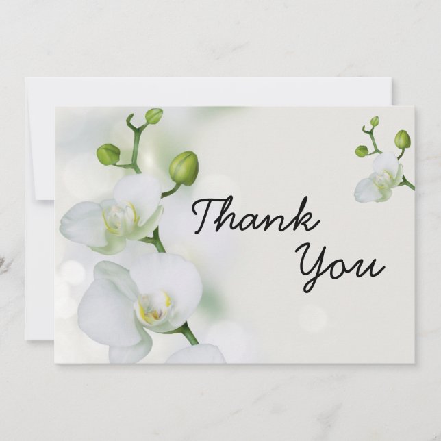 Soft Elegant Orchid Thank You Card (Front)