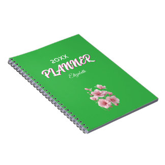 Soft Elegant Pink Floral Personalised Notebook