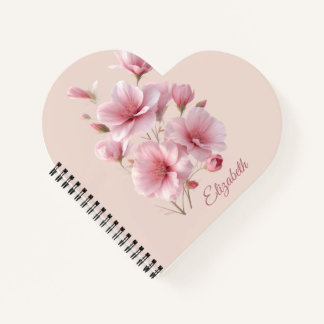 Soft Elegant Pink Floral Personalised Notebook