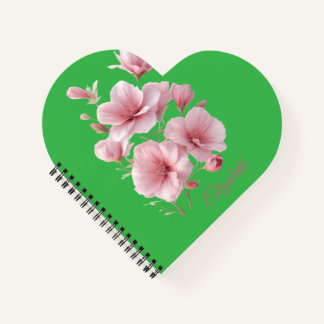 Soft Elegant Pink Floral Personalised Notebook