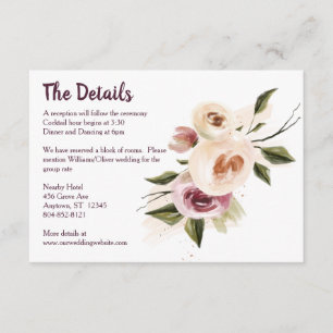 Soft Elegant Roses Burgundy Cream Frame Enclosure Card