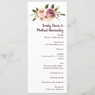 Soft Elegant Roses Burgundy Cream Frame Programme