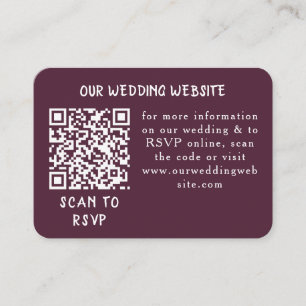 Soft Elegant Roses Burgundy Cream Frame Website QR Enclosure Card