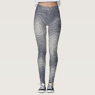 Soft Elevation Lines – Grey Scale Leggings