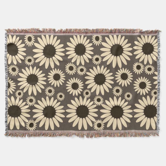  Soft Empress Florals Brown Empress Throw Blanket (Front)