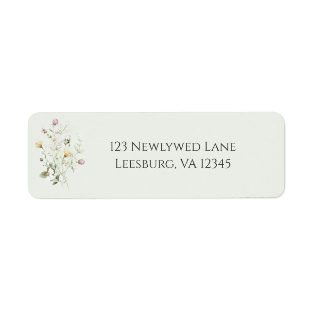 Soft English Garden Wedding Return Address Label (Front)