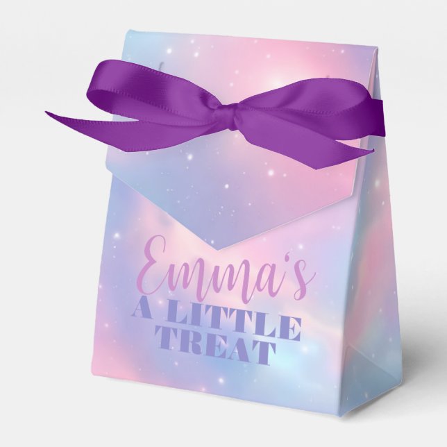 Soft Ethereal Pastel Cosmic Starry Night Galaxy Favour Box (Front Side)