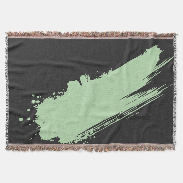 Soft Eucalyptus Noir  Throw Blanket (Front)