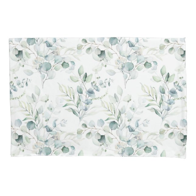 Soft Eucalyptus Pattern Pillowcase (Front)