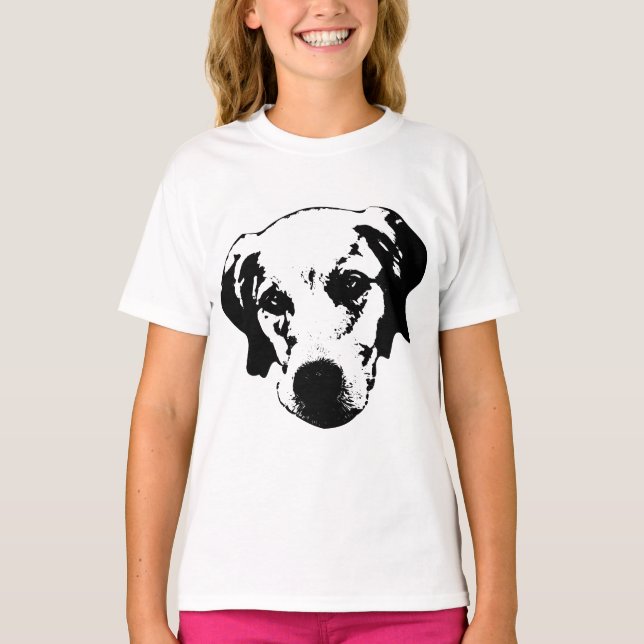 Soft-Eyed Companion in Monochrome T-Shirt (Front)