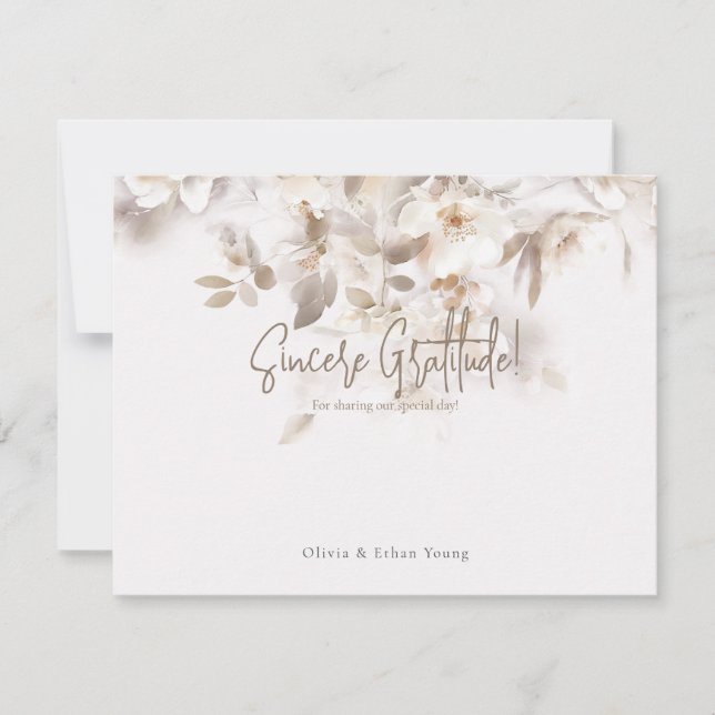 Soft Fall Leaves Thank You Card (Front)