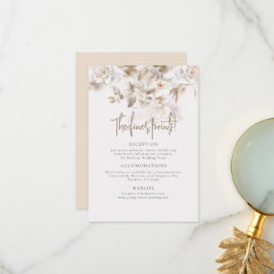 Soft Fall Leaves Wedding Details Card