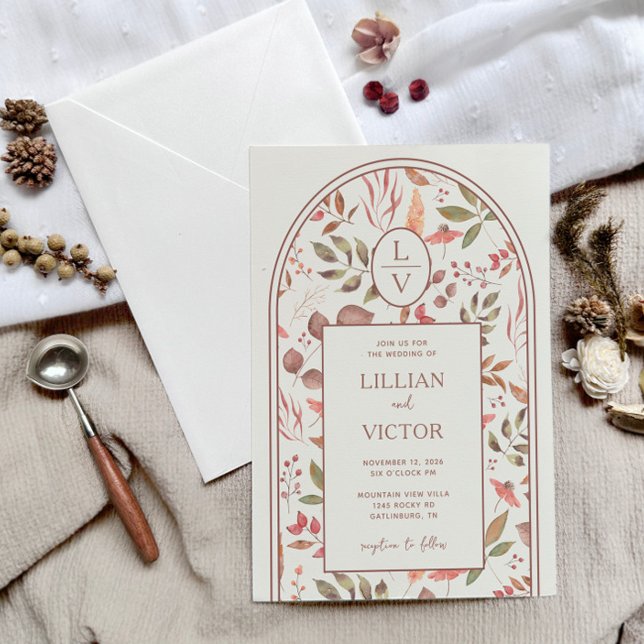 Soft Fall Leaves Wedding Invitation (Creator Uploaded)