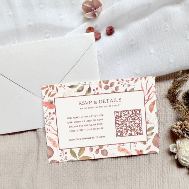 Soft Fall Leaves Wedding RSVP Card (Creator Uploaded)