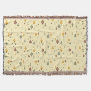 Soft Fall Vibe" Scattered Leaf Throw Blanket