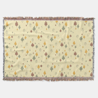 Soft Fall Vibe" Scattered Leaf Throw Blanket