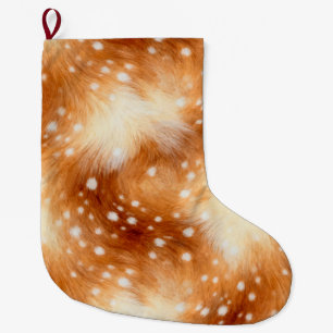Soft Fawn Fur Cozy Woodland Large Christmas Stocking