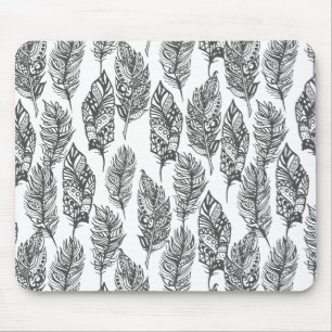 Soft Feathers Doodle Mouse Mat