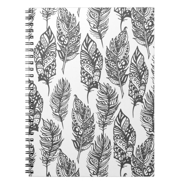 Soft Feathers Doodle Notebook (Front)
