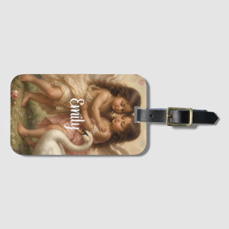 soft feminine angel cherub  luggage tag
