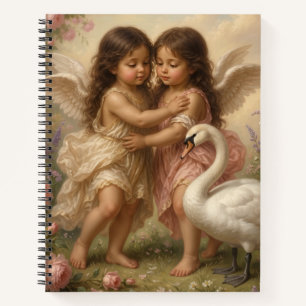 soft feminine angel cherub notebook