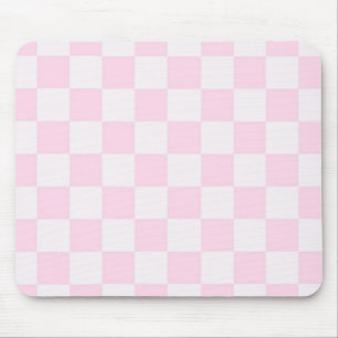 Soft Feminine Pink Chequered Girly Mouse Mat