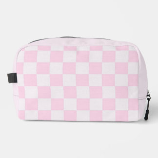Soft Feminine Pink Chequered Girly Toiletry Bag