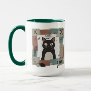 Soft Feral Unbothered Black Cat Gothic Art Mug