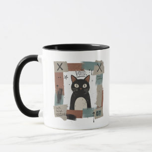 Soft Feral Unbothered Black Cat Gothic Art Mug